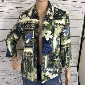 Alfred Dunner Open Front Blazer Floral Size 8P
